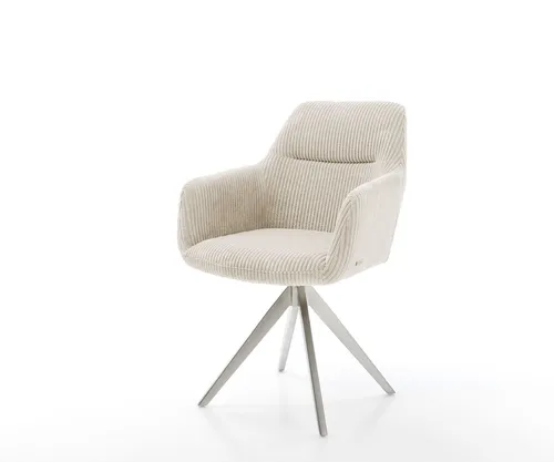 DELIFE Polsterstuhl Pejo-Flex mit Edelstahl-Kreuzgestell in beige von Delife