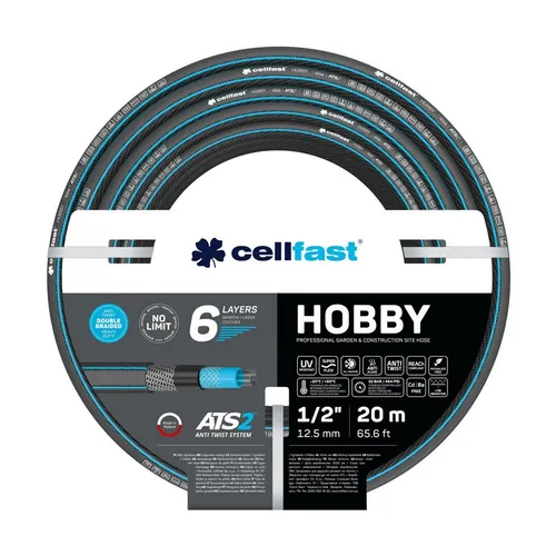Produktbild Cellfast HOBBY ATS2™ 6-lagiger Gartenschlauch Doppelgeflecht mit Kreuz- und Trikotgewebe UV-Strahlen- und Algenablagerungbeständig 1/2