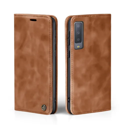 Hülle für Samsung Galaxy A7 2018 Handytasche Klapphülle Handyhülle Braun