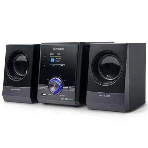 Muse Kompaktanlage mit CD-Player & DAB Radio - Kompaktanlagen mit Bluetooth, FM/DAB/DAB+ Radio und 2 Lautsprechern für tollen Klang und einfache Bedienung. Ideal für Musikliebhaber!