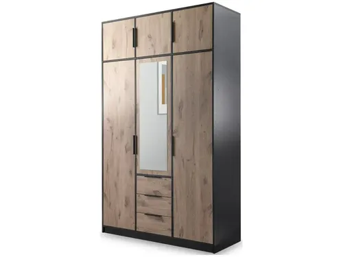 Beautysofa Kleiderschrank LIVO mit Spiegel – Eleganter Design-Schrank für Schlafzimmer oder Flur - Moderner Kleiderschrank LIVO mit ausdrucksstarkem Design und optionalem Aufsatz für zusätzlichen Stauraum. Farbvarianten in Weiß, Eiche und Kaschmir sorgen für stilvolle Akzente.
