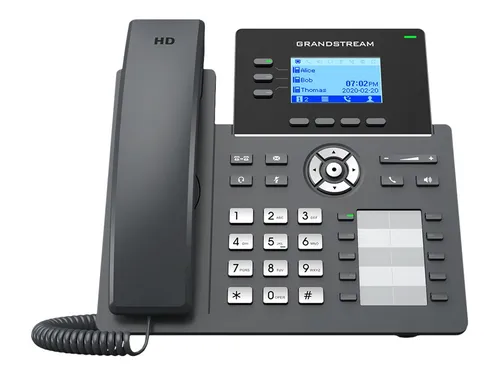 Grandstream IP-Telefon GRP2604 - Schwarz, VoIP-Telefon mit 6 SIP-Konten und HD-Freisprecheinrichtung für klare Anrufe