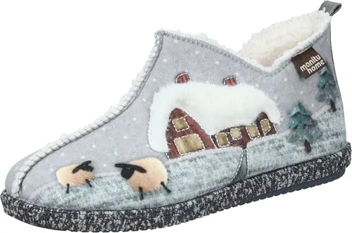 Manitu Home Women 340105-91 Mule, Light Grey 91, 7 UK, Hellgrau 91, 40 EU