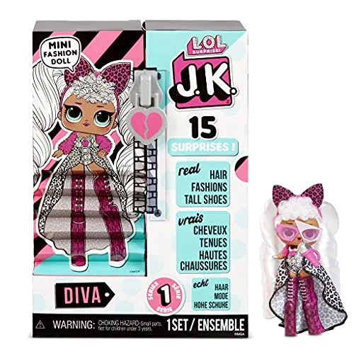 LOL Surprise JK Mini-Modepuppe - 15 Überraschungen, Kleidung & Accessoires - Ab 6 Jahren - Sammlerstück - Diva
