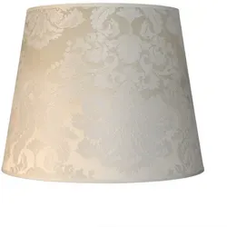 Licht-Erlebnisse Stoff Lampenschirm Weiß für Stehlampe - Zubehör für Leuchten: Eleganter Stoffschirm in Ecru Weiß mit Barock-Muster, ideal zur Aufwertung bestehender Stehleuchten und Setzen neuer Farbakzente.