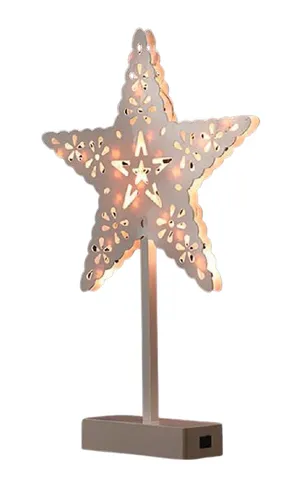 LED Weihnachtsstern Adventsstern – Strahlende Weihnachtsdeko - Weihnachtsbeleuchtung mit batteriebetriebenem, beleuchtetem LED-Stern in Weiß, Höhe: 38 cm – perfekt für stimmungsvolle Adventsdekoration.
