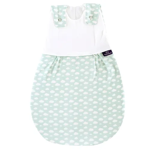 Träumeland Babyschlafsack Außenschlafsack Wolke mint - 100% Baumwolle für besten Schlafkomfort - Babyschlafsäcke, eiförmiger Außenschlafsack aus 100% Baumwolle, sorgt für optimalen Schlafkomfort und ist maschinenwaschbar.