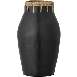 Bloomingville Dixon Deko-Vase, Schwarz aus Terrakotta - Moderne Deko-Vase aus strapazierfähiger Terrakotta, pflegeleicht und mit glamourösem schwarzen Farbton – ideal für stilvolle Akzente in jedem Raum.