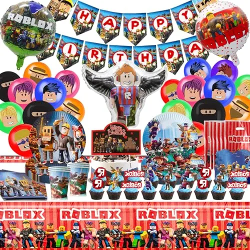 Geburtstag Deko,121pcs Partygeschirr Set, Geburtstagsdeko Party,Geburtstag Enthalten Geschenktasche,Einladungskarten etc,Deko Kindergeburtstag