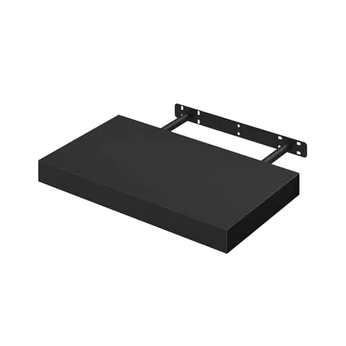 WOLTU Wandboard Wandregal CD DVD Regal Bücherregal Schweberegal Holz Board 40x22.9x3.8cm schwarz für Büro, Wohnzimmer, Schlafzimmer, Küche RG9372sz