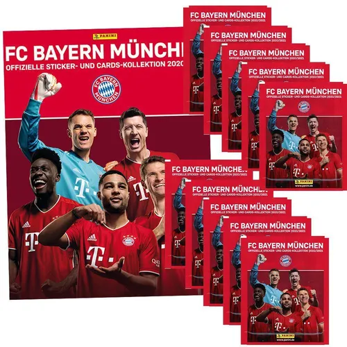 FC Bayern München - Sticker- und Cards-Kollektion 2020/2021 - Sammelstickeralbum mit 10 Tüten zur beliebten Kollektion des FC Bayern München. Ideal für Fans und Sammler, um die Saison 2020/2021 zu feiern!