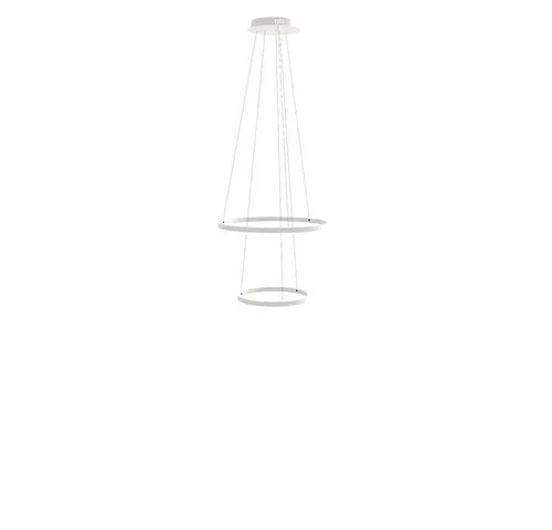 s.luce LED-Hängelampe, Rund, Weiß, Metall, 60x3.3x1.3 cm - Die s.luce LED-Hängelampe vereint modernes Design mit Energieeffizienz. Ideal für Esstische oder Wohnräume, schafft sie eine einladende Atmosphäre und passt sich flexibel Ihren Lichtbedürfnissen an.