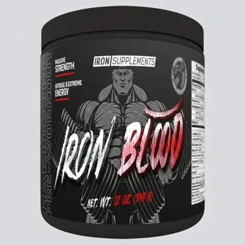 American Supps Iron Blood Pre-Workout Booster, 340 g - Aminosäuren für Fitness-Enthusiasten, mit 10 hochwertigen Inhaltsstoffen für maximale Leistung und Transparenz.