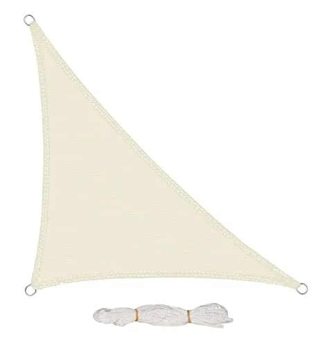 EUGAD Sonnensegel 200g/m² inkl Befestigungsseile Premium HDPE Wetterbeständig Atmungsaktiv Dreieck rechtwinklig,luftdurchlässig, wasserdurchlässig, für Terrasse, Garten, Balkon, Camping