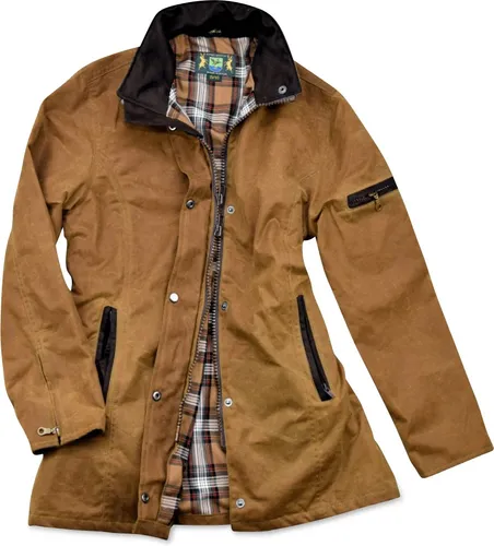 ROMNEYS Wachsjacke New Ashdown, wind- und wasserdicht, Beige, M - Feminine Funktionsjacke aus 100% gewachster Baumwolle, wind- und wasserdicht, ideal für Outdoor-Aktivitäten mit individueller Taillierung und Rückenschlitzen für optimale Bewegungsfreiheit.