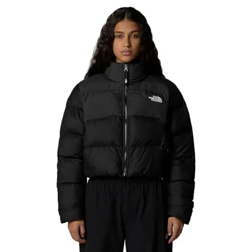 THE NORTH FACE Damen Cropped Saikuru Jacke - Tnf Black/Asphalt Grey, XXL - Funktionsjacke mit interner Brusttasche und zwei Reißverschlusstaschen, ideal für Outdoor-Aktivitäten und stylisches Layering.