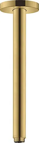 hansgrohe Deckenanschluss S für Regendusche, 30 cm in Polished Gold Optik - Badewannen- & Duschsysteme: Edler 30 cm Deckenanschluss in langlebiger Gold-Optik für ein luxuriöses Badezimmererlebnis.