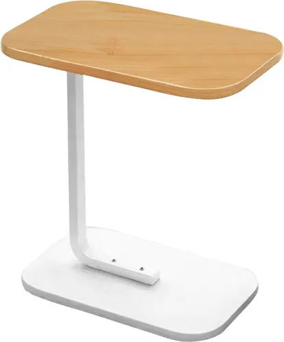 Tragbarer 1,73 kg Couchtisch, Multifunktionaler Wohnzimmertisch, Moderner Beistelltisch, Holzoptik - DESKICA Weiß