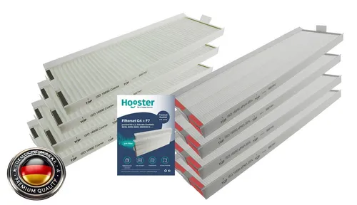 Hooster Luftfilter für Zehnder ComfoAir Q350 (NICHT ComfoAir 350) / Q450 / Q600, Filter in den Filterklassen G4 und F7 je 4 Stück