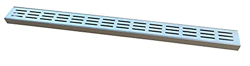 Trobak Entwässerungsrinne Edelstahl 1 Meter superflach Rost Längsschlitzdesign, System 35/80