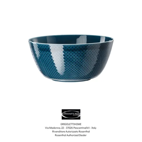 ROSENTHAL Junto Ocean Blue Salatschüssel Ø 22 cm - Elegante Salatschüssel aus Porzellan in strahlendem Blau, spülmaschinenfest und mikrowellengeeignet - ideal für stilvolle Tischdekoration.