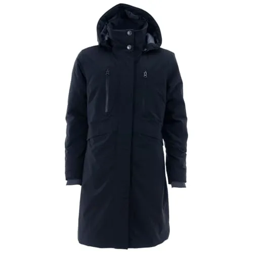 Blue Wave Damen Funktionsmantel Marie mit abnehmbarer Kapuze - Wasserdichter Outdoor-Mantel in Schwarz Größe 44