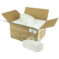 Falthandtuch Huchtemeier - 100 % Recycling, 2-lagig, saugfähig und umweltfreundlich - Hygieneartikel: Die hochweißen Falthandtücher aus 100 % Recyclingmaterial sind besonders saugfähig, weich und reißfest. Ideal für umweltbewusste Anwendungen mit 3.200 Tüchern im Karton.