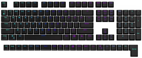 ENDORFY PBT Keycaps, 124er Set in Schwarz - Tastaturen - Doppelte Injektionstechnologie für klare Schrift und hohe Haltbarkeit, inklusive geräuschdämpfender O-Ringe für ein angenehmes Tippgefühl.