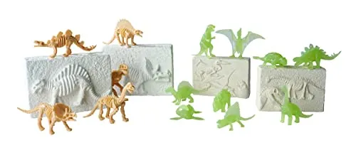 Simba 104342552 - Großes Dino Ausgrabungsset, 4 Dinosaurier Skelette zum Ausgraben, 2X mit Glow in The Dark Effekt, 6-8cm, mit Werkzeug, ab 3 Jahren