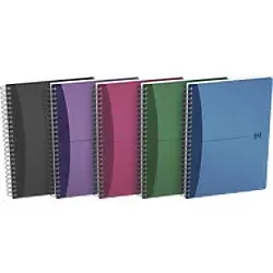 OXFORD Office Urban Mix Collegeblock DIN A5 Kariert Spiralbindung PP (Polypropylen) Farbig sortiert 180 Seiten 90 Blatt