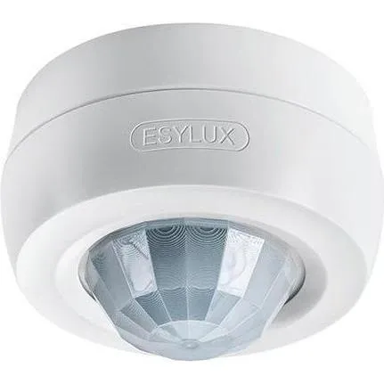 Esylux EB10430893 Decken-Präsenzmelder 360° - Bewegungsmelder für die Deckenmontage mit 360° Erfassungsbereich und bis zu 24 m Reichweite. Ideal für effiziente Lichtsteuerung in Garten und Gebäudesicherheit.