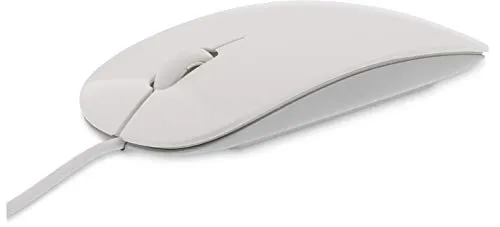 LMP 20411 Easy Mouse USB - Maus für PC und Mac mit 2-Tasten und Scrollrad, optischer IR Sensor für präzise Steuerung, elegantes Design in Weiß/Silber und ideal für komfortables Arbeiten.