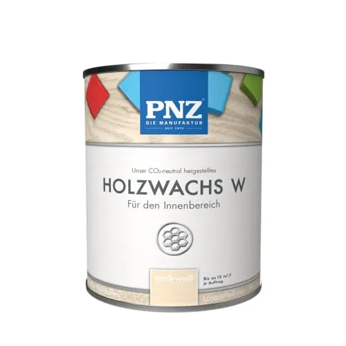 PNZ Holzwachs W für Innen | lösemitttelfreier Wachsanstrich | Nachhaltig hergestellt mit regionalen Rohstoffen | für alle Hölzer, Gebinde:0.25L, Farbe:antikweiß