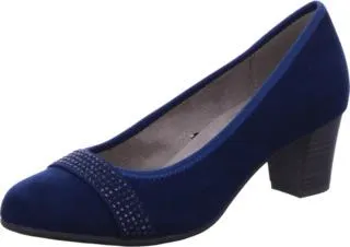Jana Damen Pumps mit Glitzerdetails Vegan, Blau (Navy), 41 EU