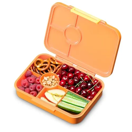 Schmatzfatz Lunchbox - Unterteilte Brotdose für Kinder - Frischhaltedosen für Kindergarten und Schule: Die leichte, BPA-freie Lunchbox ermöglicht durch Trennwände die aromatische Aufbewahrung von Snacks und ist spülmaschinenfest.