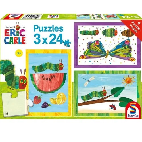 PUZZLE RAUPE KOKON SCHMETTERLING 3 X 24 TEILE VON SCHMIDT SPIELE NEU OVP