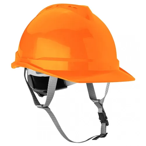 Industriehelm mit Kinnriemen, Orange
