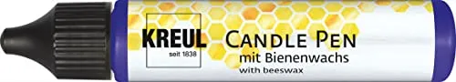 KREUL 49717 - Candle Pen, royalblau, 29 ml, Kerzenstift mit feiner Malspitze, Farbe mit Bienenwachs zum Verzieren & Bemalen von Kerzen