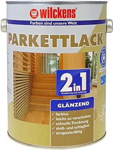 Wilckens 2in1 Parkettlack glänzend, 2,5 l in weiß von Wilckens