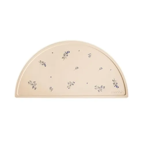 Mushie Silikon tischmatte für Kinder | Schmutzabweisend & Spülmaschinenfest | Rutschfestes Design | Sichere, Hochwertige & Langlebige Erstausstattung | Lilac Flowers