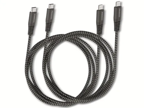 PROUSER USB-Daten/Ladekabel 2er-Set, USB-C zu USB-Lightning, 100/150 cm