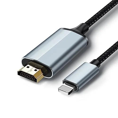 HDMI-Kabel für iPhone, HDMI-Konverter-Kabel, zur Übertragung von i-Phone, i-Pad auf TV, HDMI-Anschlusskabel für iPhone 14/13/ 12, YouTube-TV-Ausgang, HD-Auflösung 1080P, 2 m