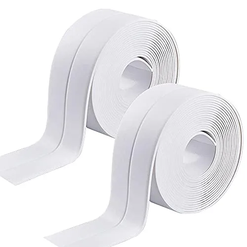 Jieddey Dichtungsband,2 PCS Wasserdicht Dichtungsband Selbstklebendes Badezimmer Dichtungsstreifen Bad-Dichtungsband Dichtband für Küchentoilette Wandecke Badewanne Weiß