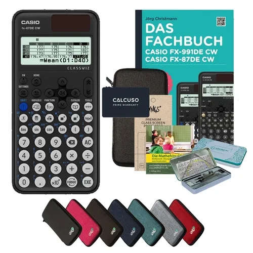 CALCUSO Streberpaket Dunkelgrau mit Taschenrechner Casio FX-87DE CW