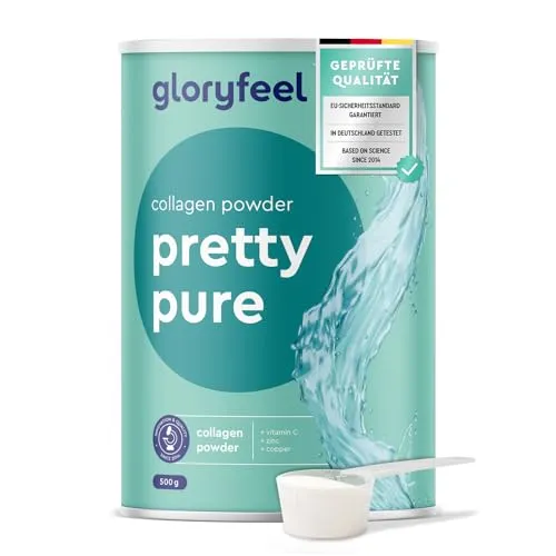Collagen Pulver 500 g - Bioaktives Kollagen Hydrolysat - Peptide Typ 1 und 3: VERISOL®, TENDOFORTE® und FORTIGEL® - Perfekte Löslichkeit, ohne Aromen - Kollagen Pulver + Vitamin C, Zink & Kupfer