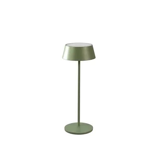 Konstsmide LED Tischlampe Menton | grün/grau | Indoor/Outdoor | Kabellos | 11 x 30 x 11 cm | 7839-630