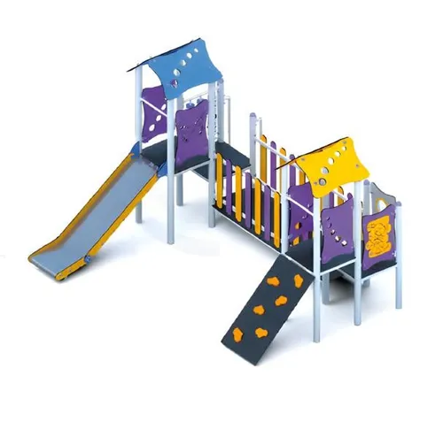 Spielplatz Kinderspielplatz mit Rutschbahn - Familienpark für Kinder - Ein moderner Spielplatz mit Rutschbahn, ideal für Kinder von 1-11 Jahren. Sicherer Spielbereich mit großzügiger Sicherheitszone, perfekt für unvergessliche Freizeitmomente im Freien.
