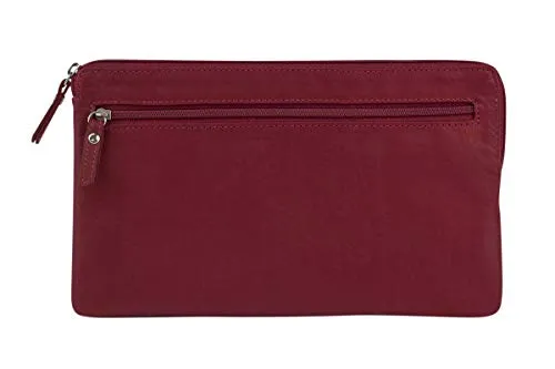 LEAS Banktasche Geldtasche Echt-Leder, rot - Special-Edition