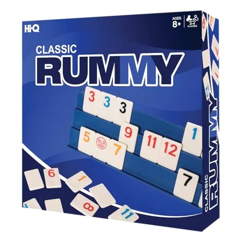 Point Games Klassisches Rommé-Spiel – Rommé-Spiele mit dreistufigen exklusiven klappbaren Spielständern in Originalgröße, 2–4 Spieler, tolles Geschenk für Kinder und Erwachsene