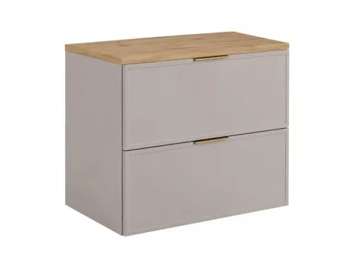 Badezimmerschrank hängend 60 cm in Kaschmir und Eiche Craft